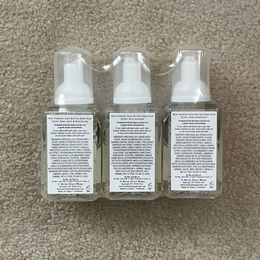 Michel Design Works Mini Hand Soap Set: Pink Grapefruit, Avocado, Earl Grey Tea - Picture 2 of 16